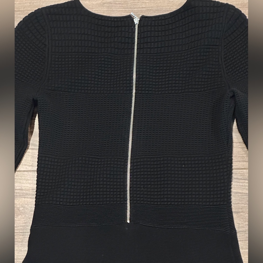Talbots Black Mixed Media Textured Sweater Dress Size Small - Picture 4 of 7